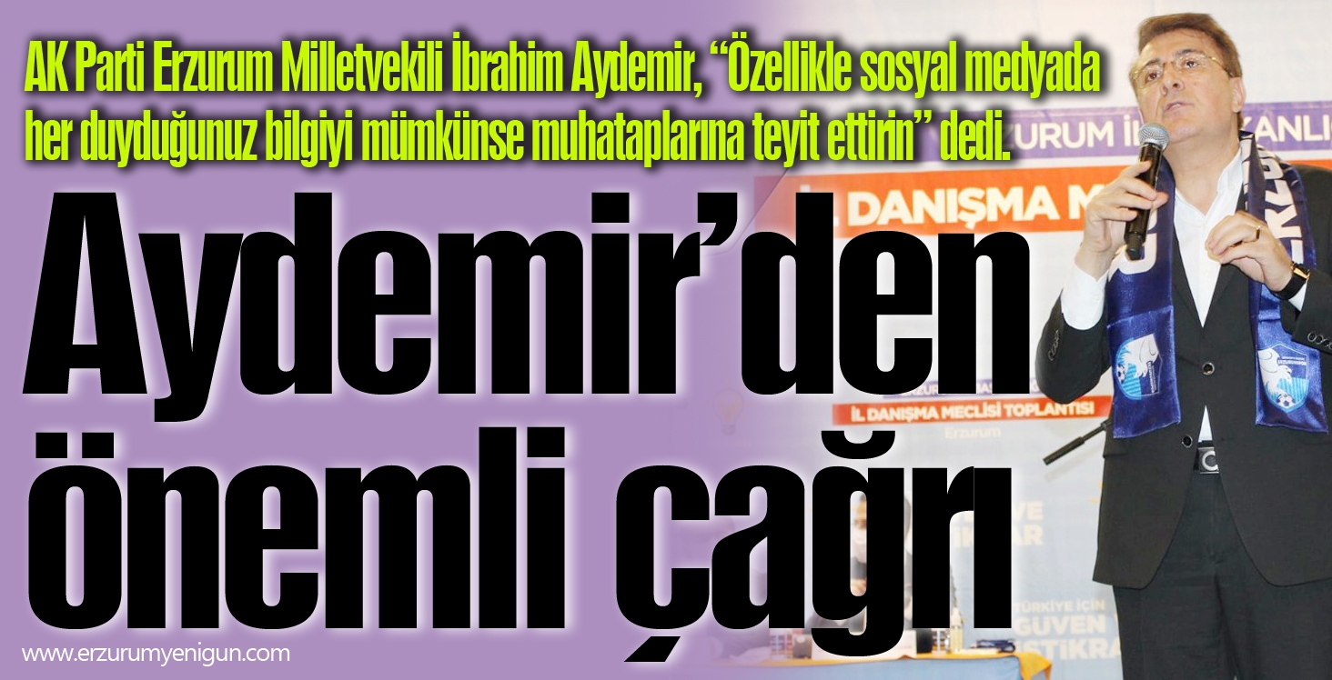 Aydemir’den önemli çağrı