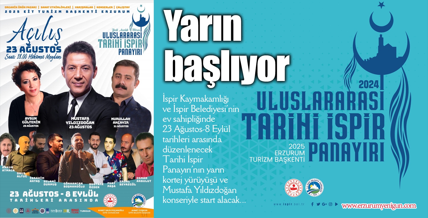 İspir’in tarihi panayırı yarın başlıyor