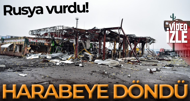 Rusya'nın Stoyanka'da vurduğu akaryakıt istasyonu harabeye döndü